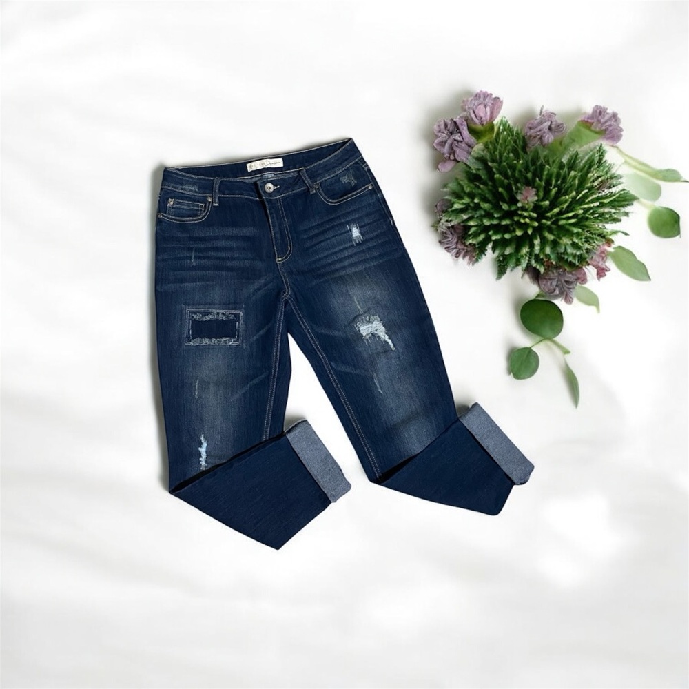 Women's Distressed est. 1948 Denim Blue Jeans